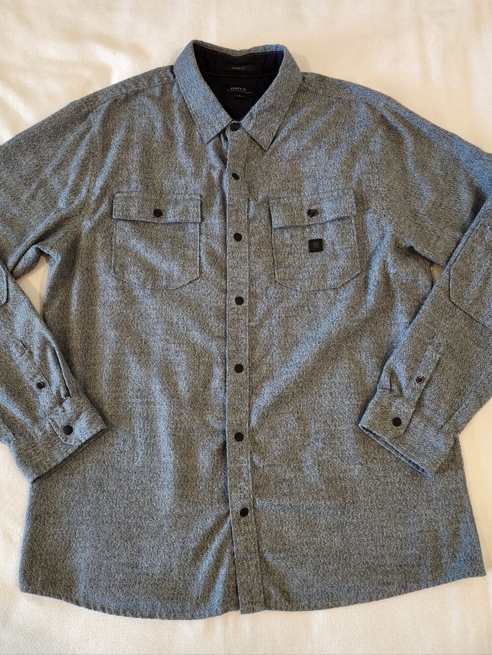 Roark Nordsman Light Flannel Shirt Men’s Size L Long Sleeve Snap Closure